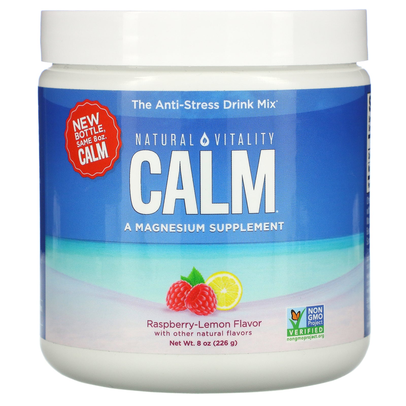 Natural Vitality, Calm, The Anti-Stress Drink Mix, Raspberry-Lemon, 8 oz (226 g)