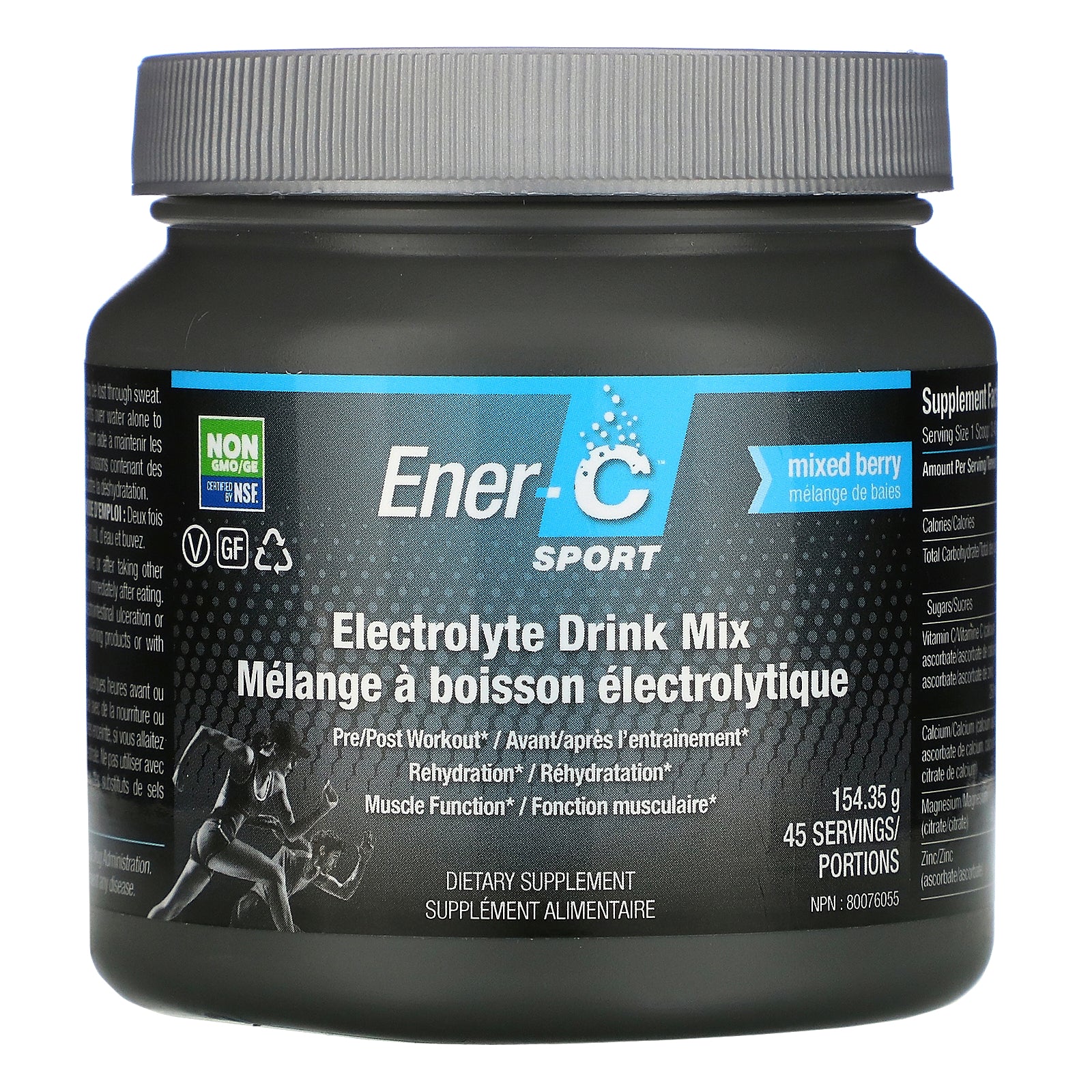 Ener-C, Sport, Electrolyte Drink Mix, Mixed Berry, 154.35 g