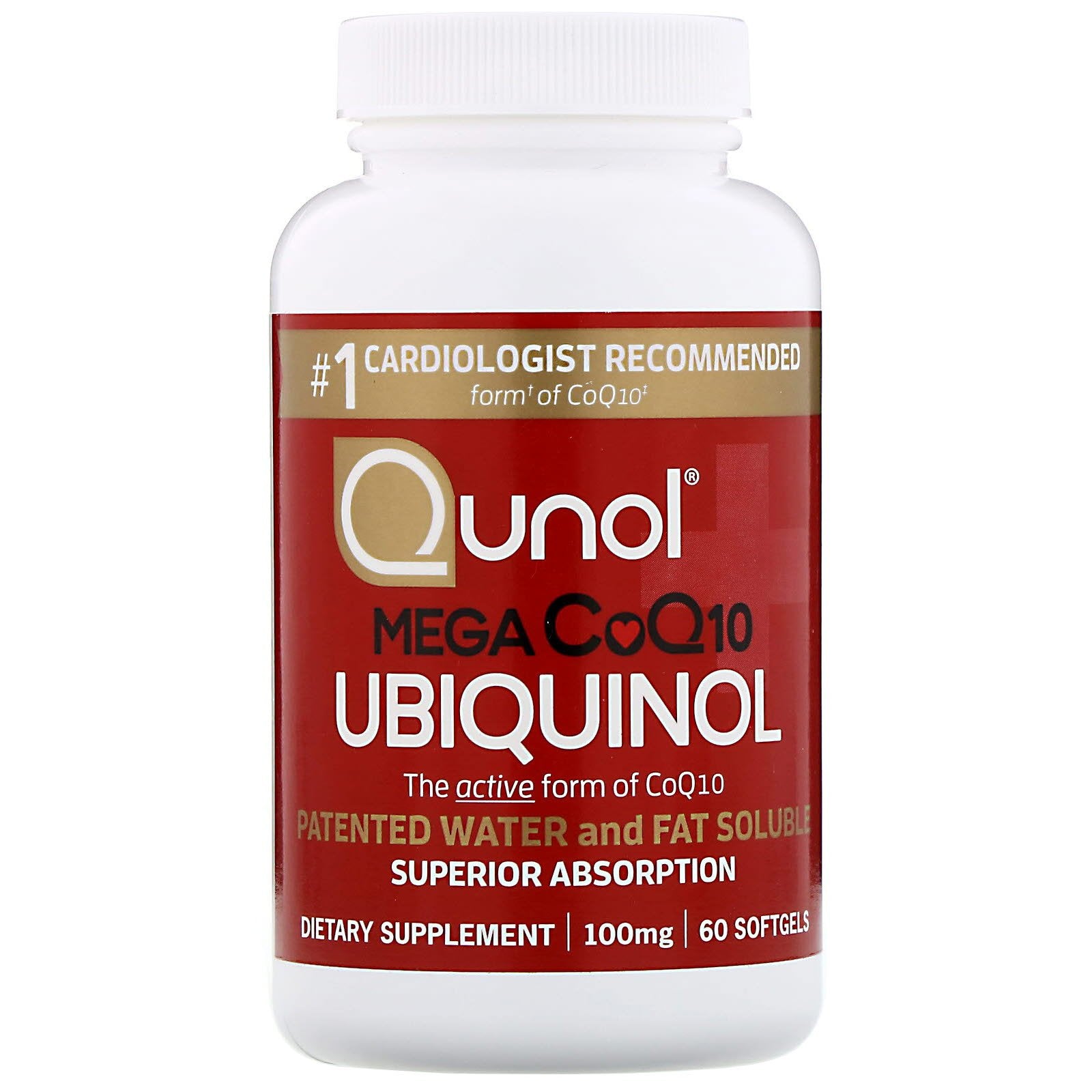 Qunol, Ubiquinol, Mega CoQ10 , 100 mg, 60 Softgels