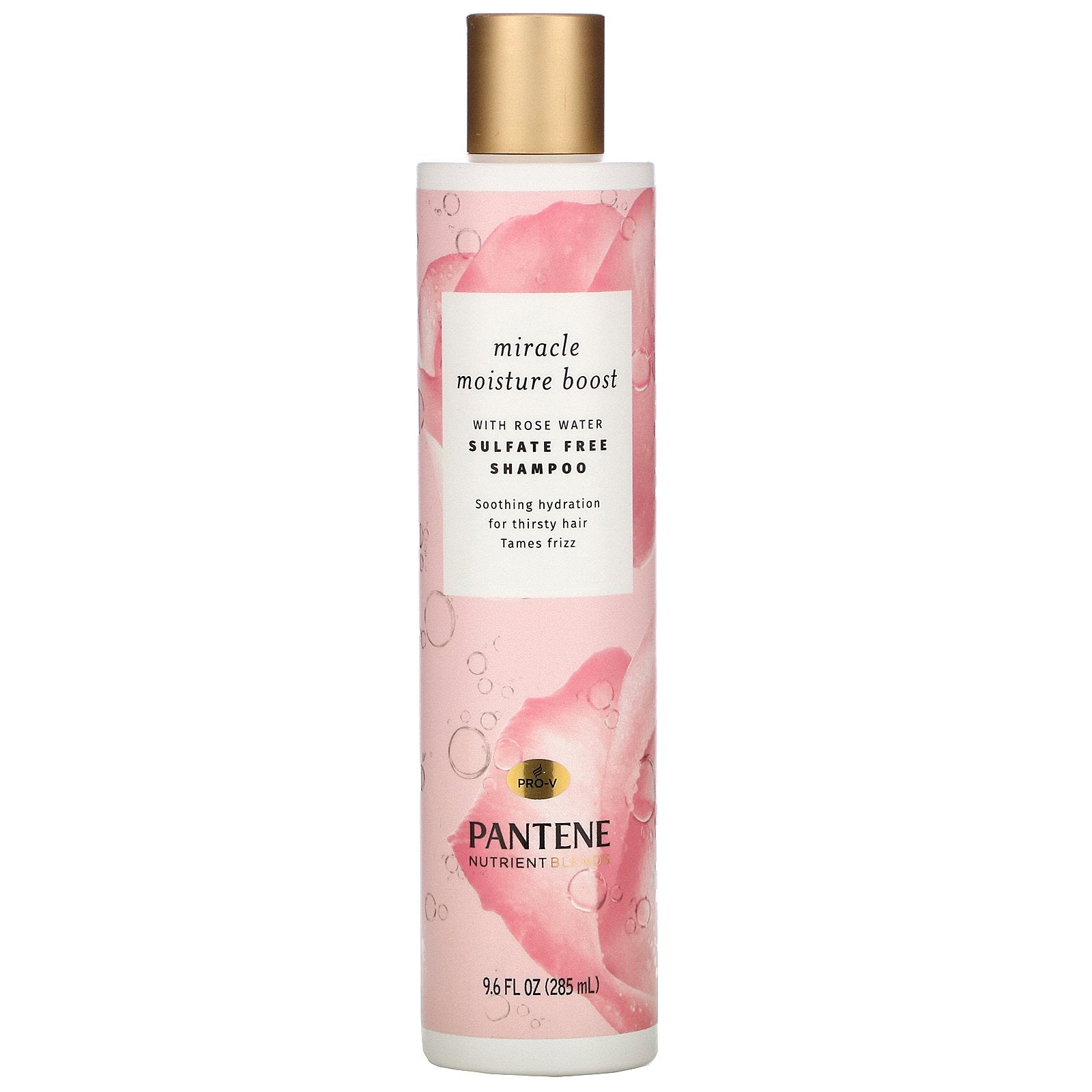 Pantene, Pro-V, Nutrient Blends, Miracle Moisture Boost, Sulfate Free Shampoo with Rose Water, 9.6 fl oz (285 ml)