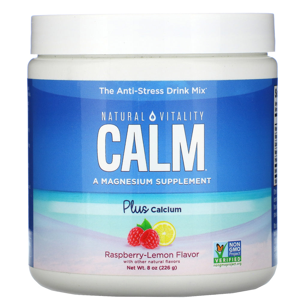 Natural Vitality, CALM Plus Calcium, The Anti-Stress Drink Mix, Raspberry-Lemon, 8 oz (226 g)
