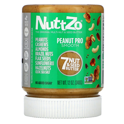 Nuttzo, Peanut Pro, 7 Nut & Seed Butter, Smooth, 12 oz (340 g)