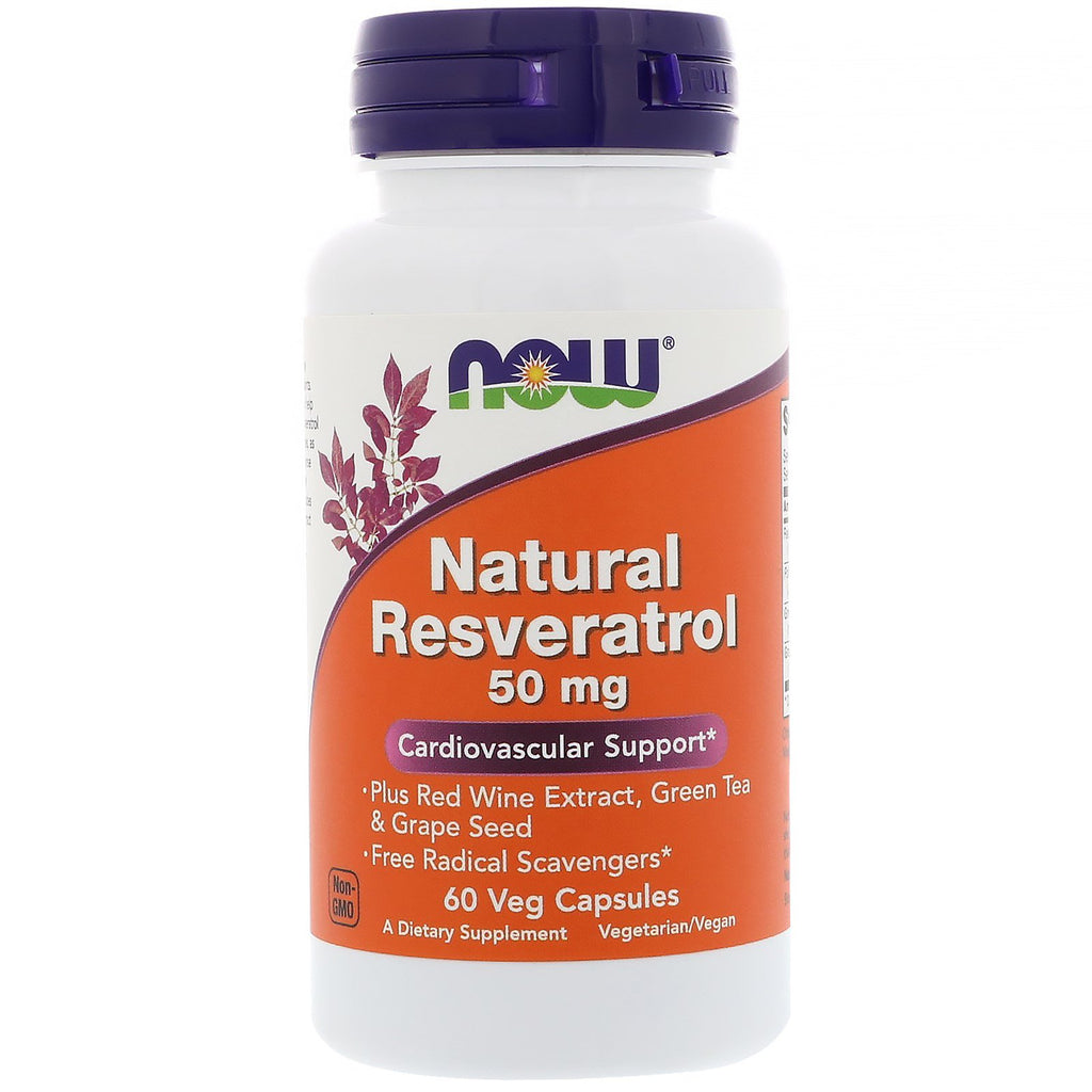Now Foods, Natural Resveratrol, 50 mg, 60 Veg Capsules