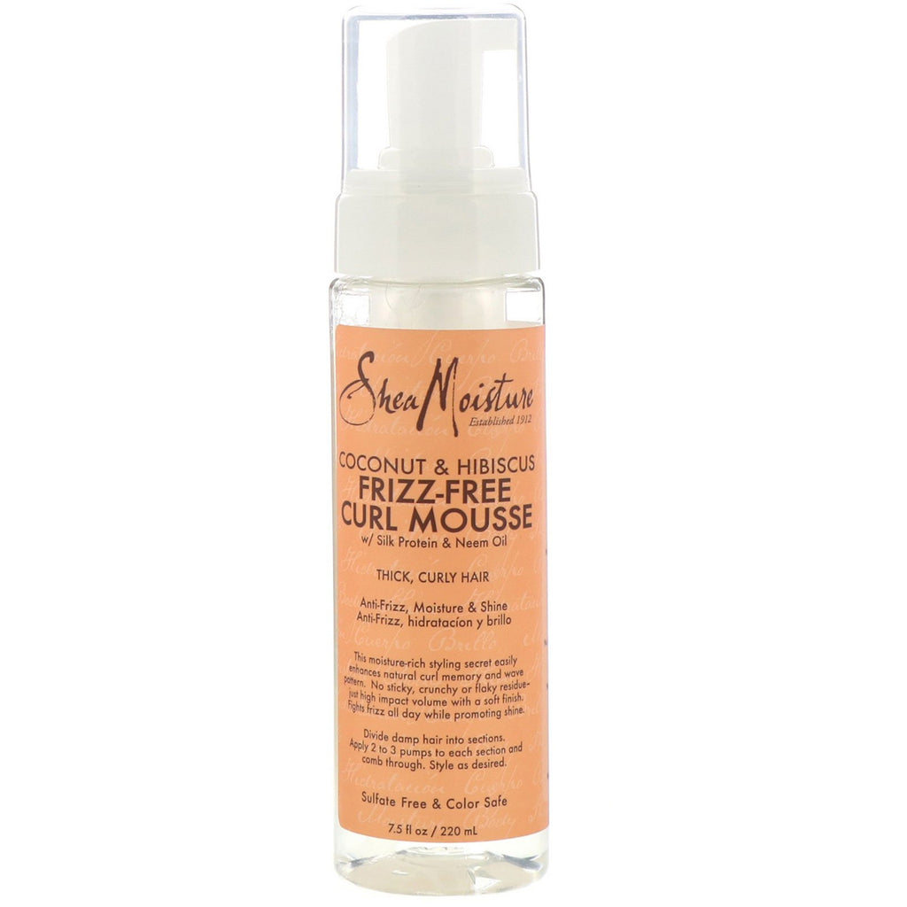 SheaMoisture, Frizz-Free Curl Mousse, Coconut & Hibiscus, 7.5 fl oz (220 ml)