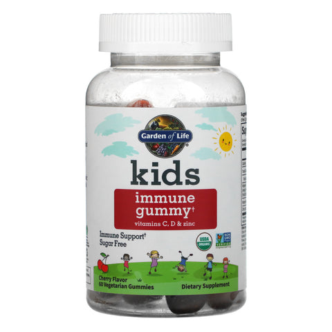 Garden of Life, Kid's Immune Gummy + Vitamin C, D & Zinc, Cherry, 60 Vegetarian Gummies