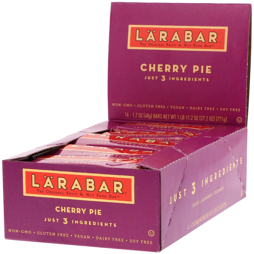 Larabar, The Original Fruit & Nut Food Bar, Cherry Pie, 16 Bars, 1.7 oz (48 g) Each