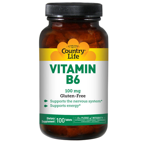 Country Life, Vitamin B6, 100 mg, 100 Tablets