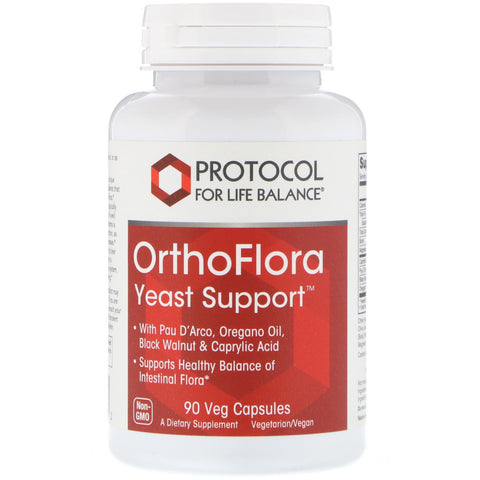 Protocol for Life Balance, OrthoFlora Yeast Support, 90 Veg Capsules