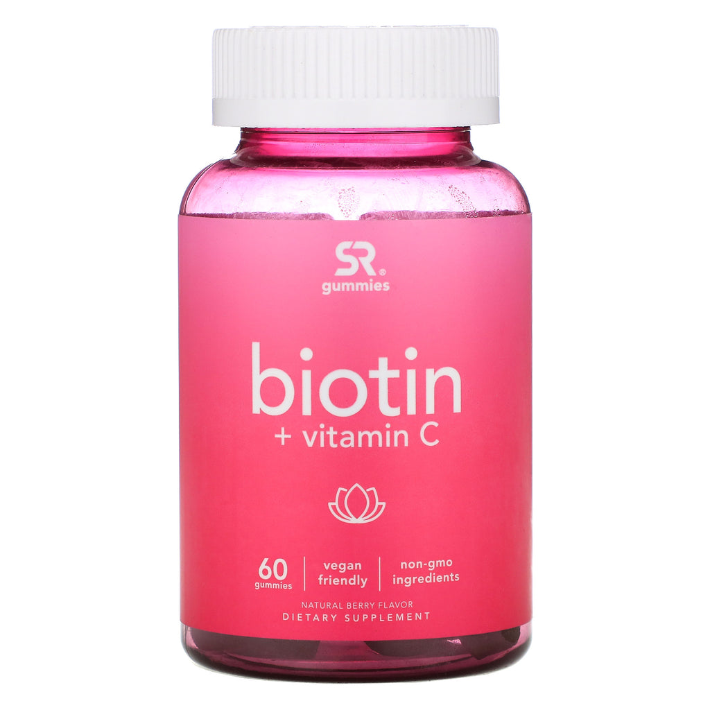 Sports Research, Biotin + Vitamin C, Natural Berry,  60 Gummies