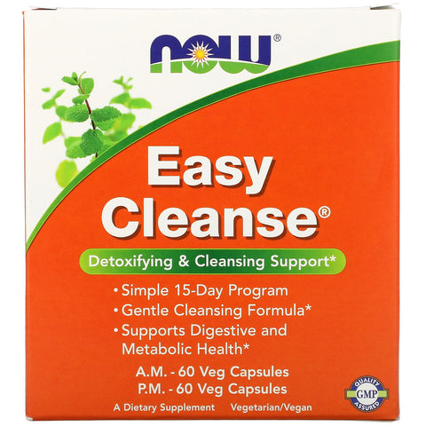 Now Foods, Easy Cleanse, 2 Bottles, 60 Veg Capsules Each