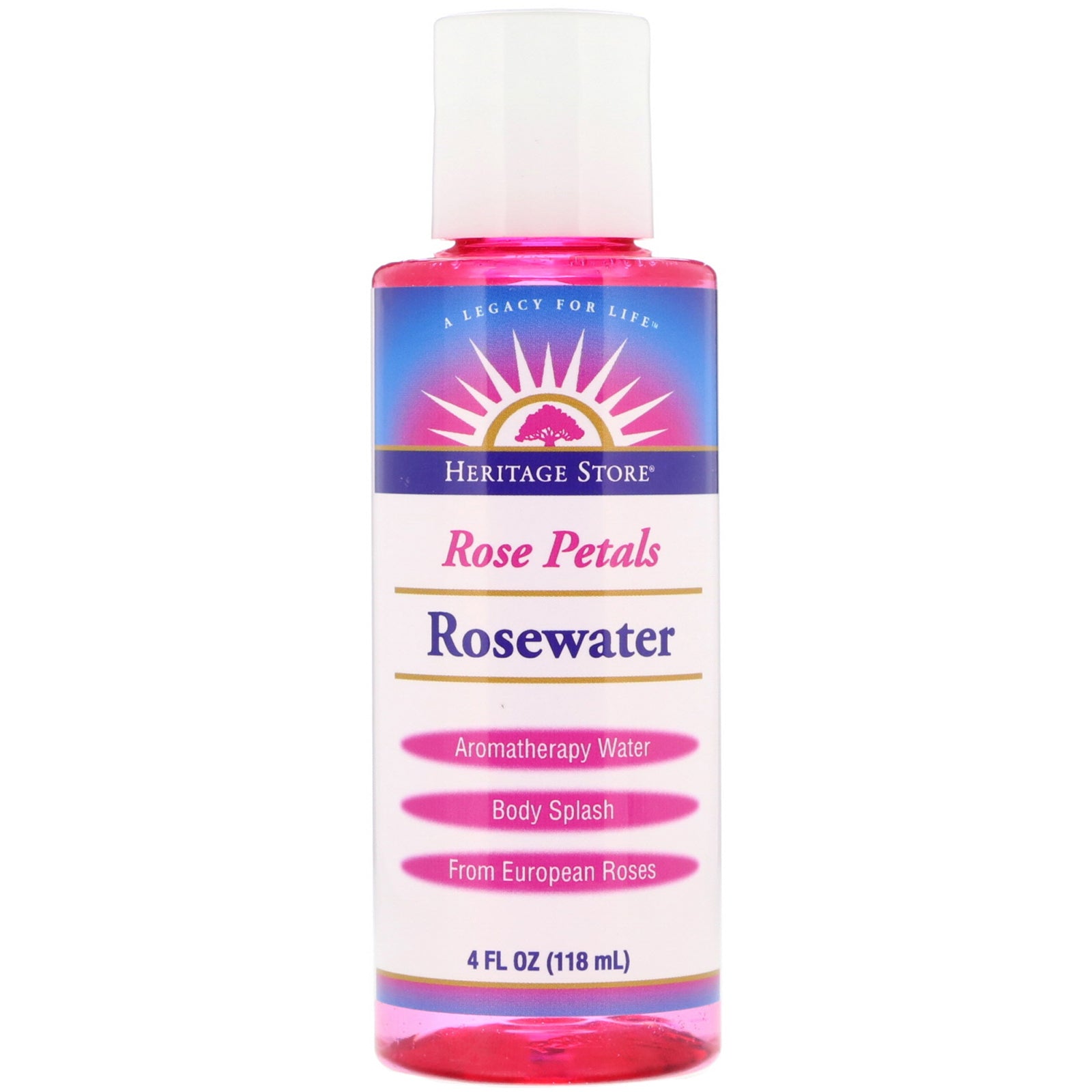 Heritage Store, Rosewater, Aromatherapy Water, Rose Petals, 4 fl oz (118 ml)