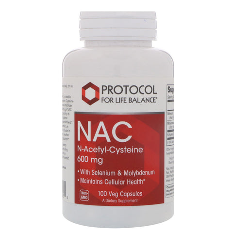 Protocol for Life Balance, NAC N-Acetyl-Cysteine, 600 mg, 100 Veg Capsules