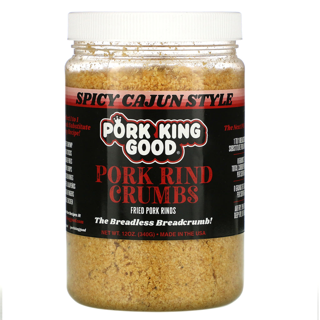 Pork King Good, Pork Rind Crumbs, Spicy Cajun Style, 12 oz (340 g)