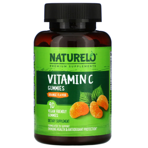 NATURELO, Vitamin C Gummies, Orange, 90 Vegan Gummies