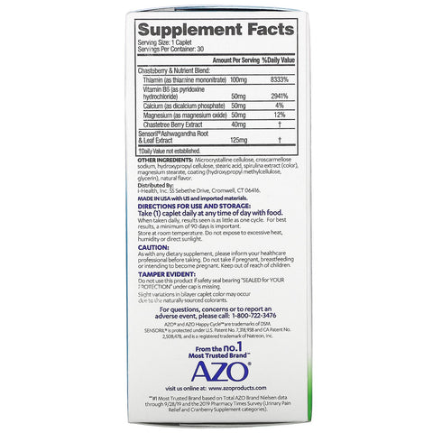 Azo, Hormonal Health, Happy Cycle, 30 Once Daily Caplets