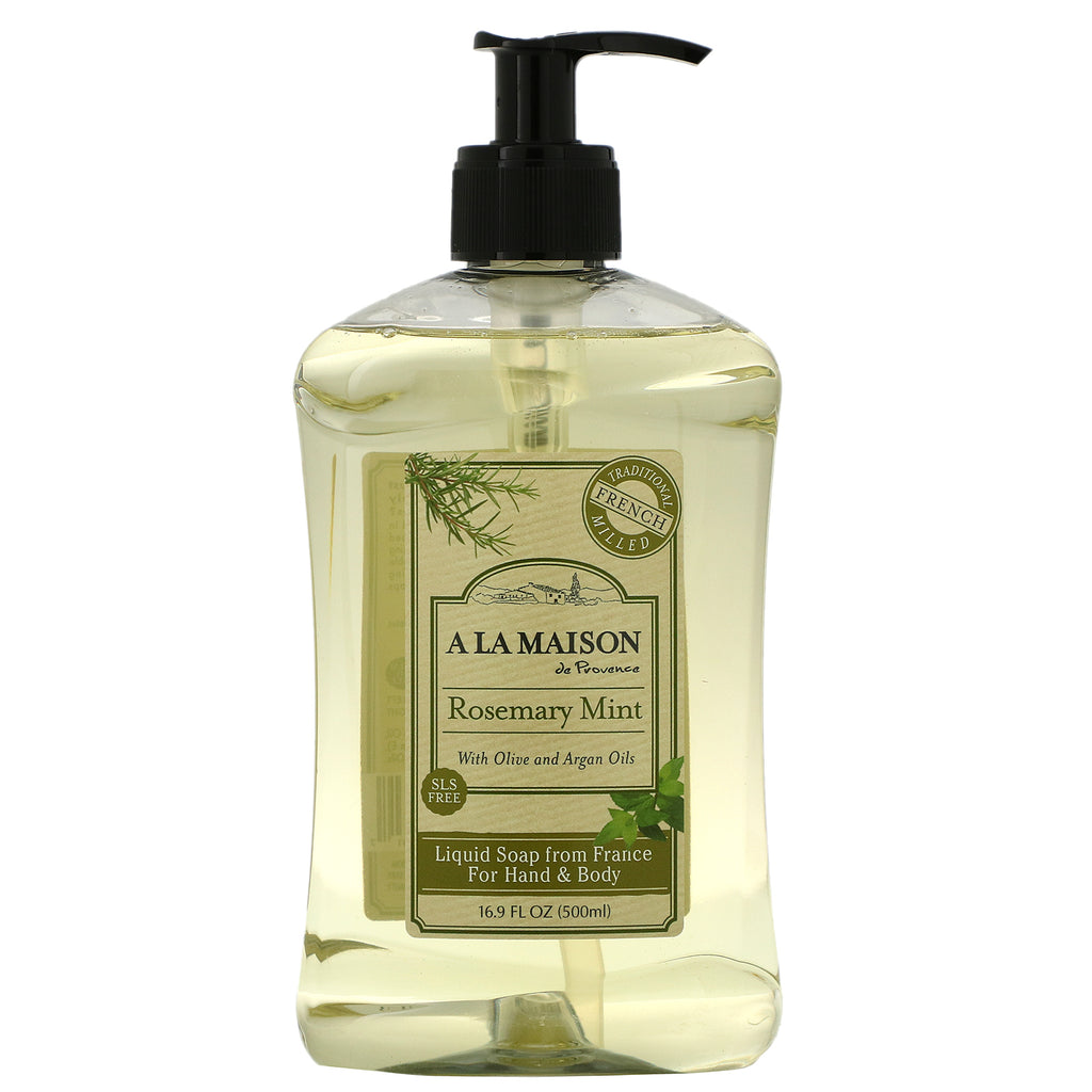 A La Maison de Provence, Hand & Body Liquid Soap, Rosemary Mint, 16.9 fl oz (500 ml)