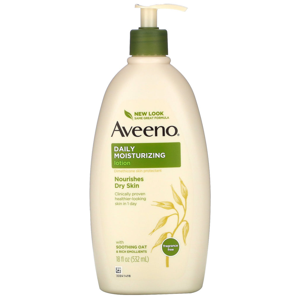 Aveeno, Daily Moisturizing Lotion, Fragrance Free, 18 fl oz (532 ml)