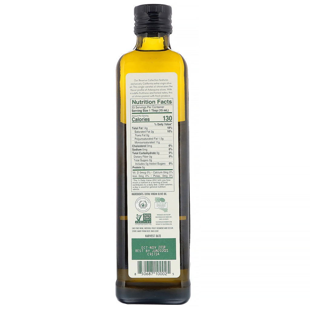 California Olive Ranch, Extra Virgin Olive Oil, Arbequina, 16.9 fl oz (500 ml)