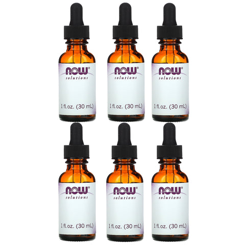 Now Foods, Solutions, Empty Amber Glass Bottles + Dropper, 6 Bottles, 1 fl oz (30 ml) Each