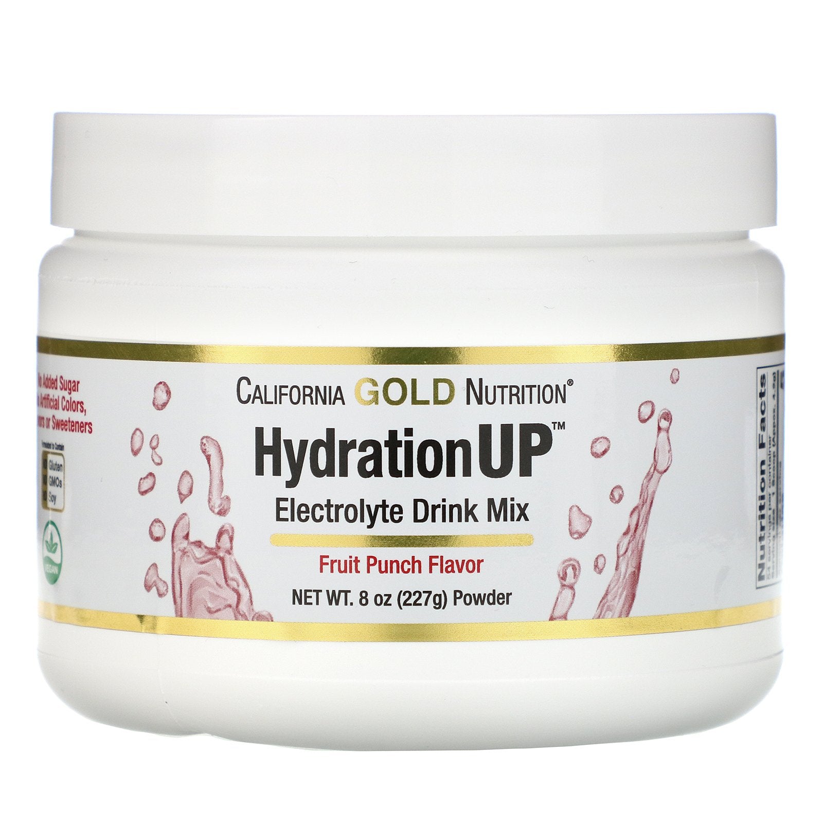 California Gold Nutrition, HydrationUP, Electrolyte Drink Mix Powder, Fruit Punch, 8 oz (227 g)