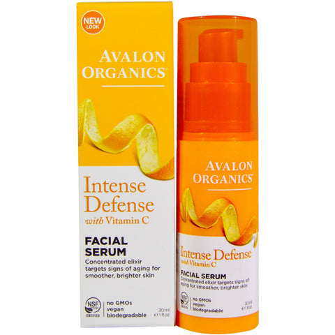 Avalon Organics, Intense Defense, With Vitamin C, Facial Serum, 1 fl oz (30 ml)