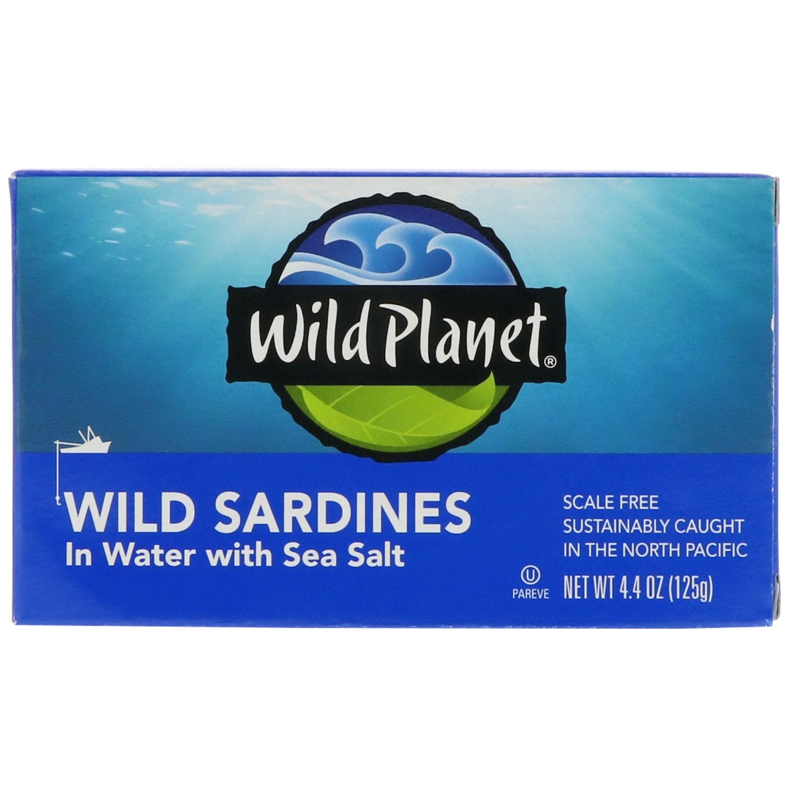 Wild Planet, Wild Sardines In Water with Sea Salt, 4.4 oz (125 g)