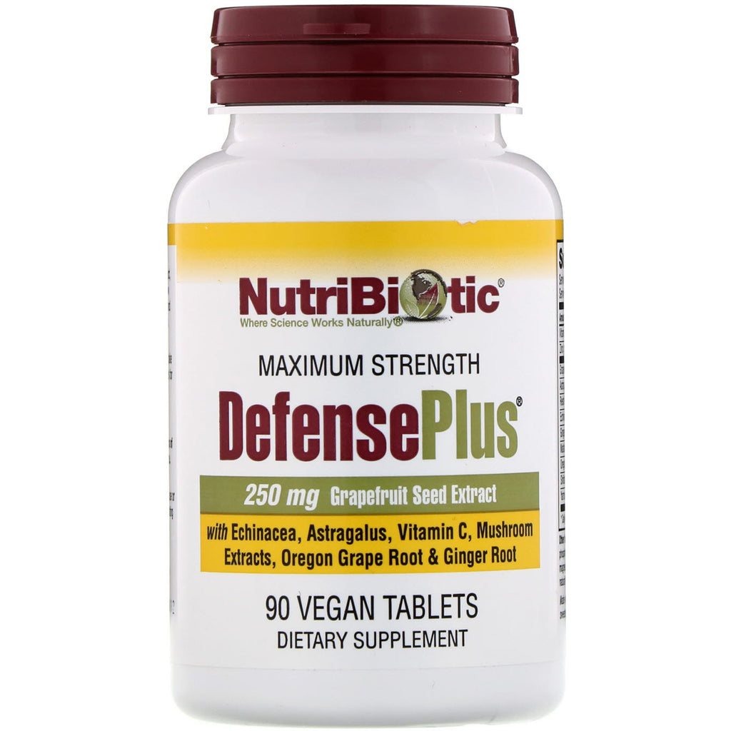 NutriBiotic, DefensePlus, Maximum Strength, 90 Vegan Tablets