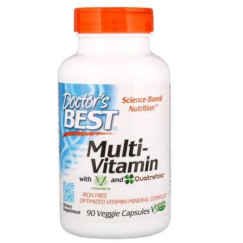 Doctor's Best, Multi-Vitamin with Vitashine D3 and Quatrefolic, 90 Veggie Capsules