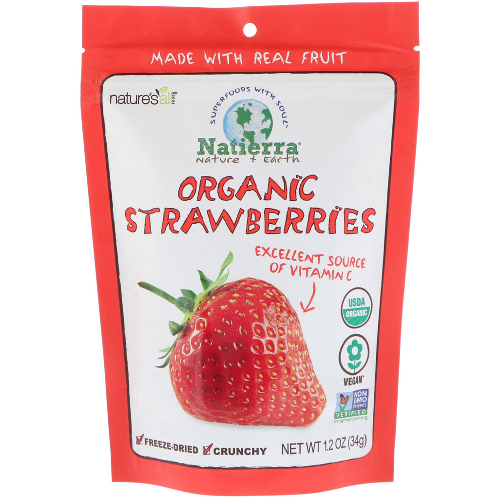 Natierra, Organic Freeze-Dried, Strawberries, 1.2 oz (34 g)