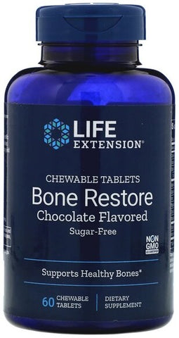 Life Extension, Bone Restore, Chocolate (EAN 737870212362) - 60 chewable tablets
