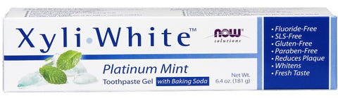 NOW Foods, XyliWhite, Platinum Mint Toothpaste Gel w/Baking Soda - 181g