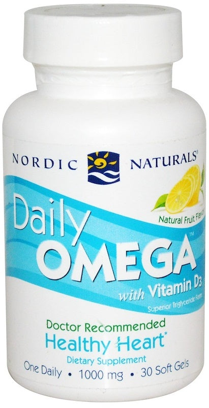 Nordic Naturals, Daily Omega with Vitamin D3, Natural Fruit - 30 softgels