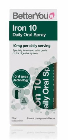 BetterYou, Iron 10 Daily Oral Spray (10mg), Pomegranate - 25 ml.