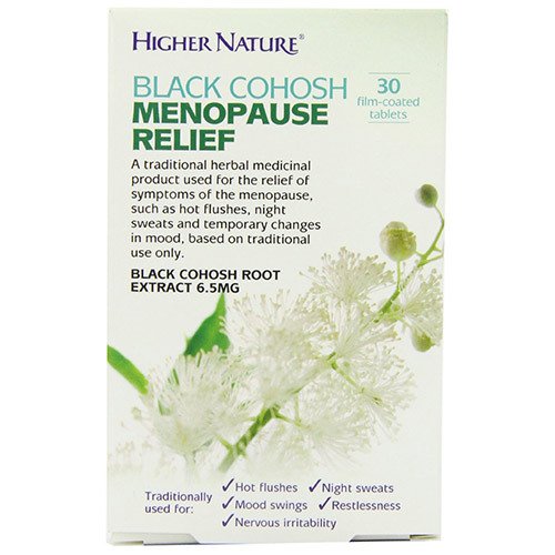 Higher Nature, Black Cohosh Monopause Relief - 30 film-coated tabs