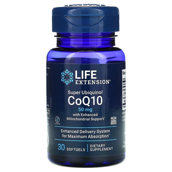 Life Extension, Super Ubiquinol CoQ10 with Enhanced Mitochondrial Support, 50mg - 30 softgels